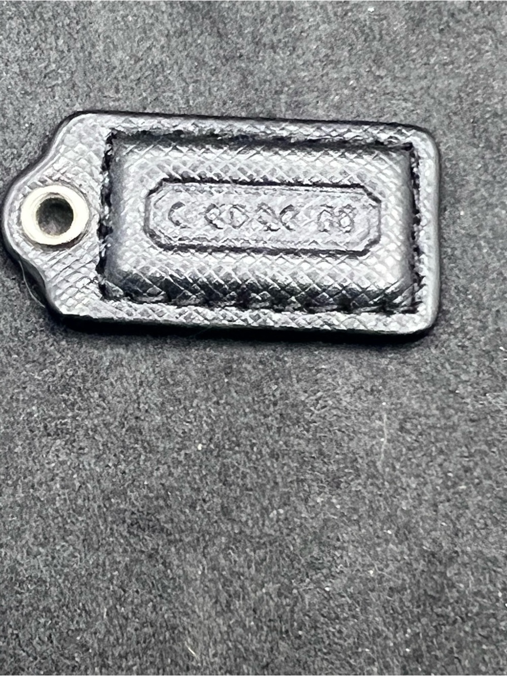 Coach Black Leather Hangtag - mini